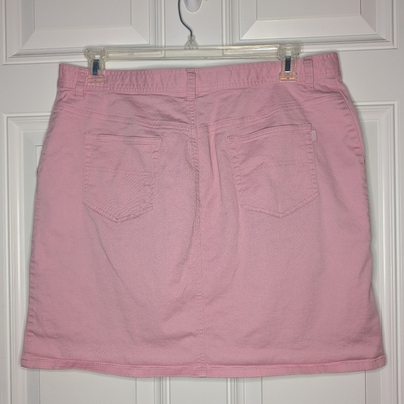Lauren Ralph Lauren Women's Size 16 Pink Denim Style Cotton Skirt Pockets - Picture 2 of 7